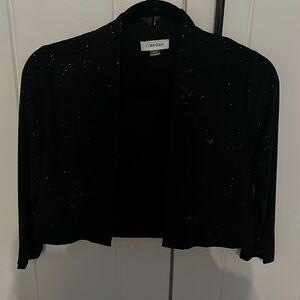 Sparkly Calvin Klein cropped open cardigan